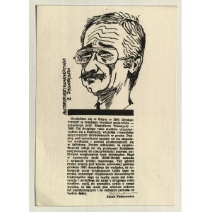 JACEK FEDOROWICZ. Autoportrét; dole životopis a podpis ceruzkou; 80. roky 20. storočia; serigrafia ...