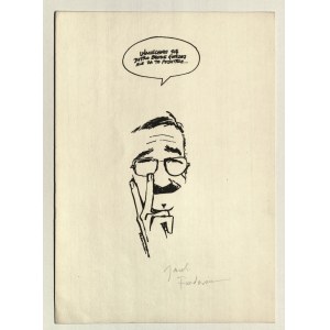 JACEK FEDOROWICZ. Self-portrait; 1980s; signed in pencil at bottom; serigraphy b/w; ....