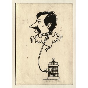JACEK FEDOROWICZ. Lech Walesa on a tether; 1982; signed in pencil at bottom; serigraph ...
