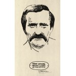 JACEK FEDOROWICZ. Portrait of Lech Walesa, 1984; signed in pencil at bottom; printed in b/w, ...