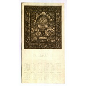 ROGIŃSKI, ŁUKASZ (ur. 1936). Kalendarz na rok 1987 - grafika stylizowana na wawelski …