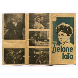 ZELENÉ ROKY. 1946 film, leták přeložený na tři části; dvoubarevný tisk, sv. db, ...