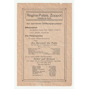 [GDAŃSK]. Advertising flyer for the Danzig cinema theater. Printing. Oscar Lauter, interwar period. ...