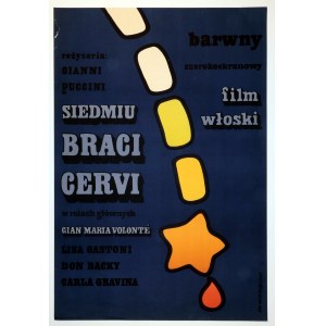 MŁODOŻENIEC Jan (1929-2000) - „Siedmiu Braci Cervi”, 1969. Plakat filmowy. Prod. …