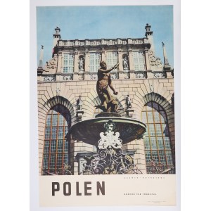 [GDAŃSK]. Touristisches Plakat mit der Darstellung des Neptunbrunnens. Herausgeber: AGPOL, Druckerei ...
