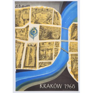 NAPIERACZ Jerzy (1929-2018) - Krakov, 1968. turistický plagát. Ofset, mierne ...