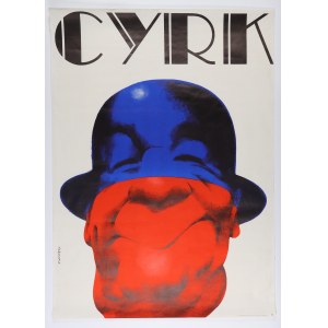 ŚWIERZY Waldemar (1913-2013) - Circus. Clown's head in a bowler hat. Circus poster. Offset, ...