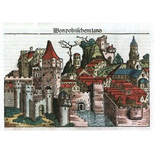 POLAND. A fanciful depiction of Poland; a full page from the famous incunabula entitled ...