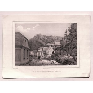 DUSZNIKI ZDRÓJ. Eisenhütte im Strążycka-Tal; Zeichnung nach der Natur von P. Gropius, Brief ...