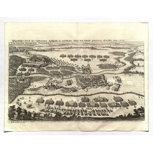 SINAWA. Panorama of the city during the siege of 1633; taken from: Theatrum Europeaum, ...