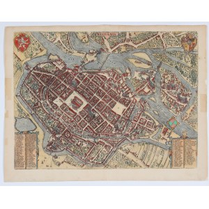 WROCŁAW. Perspektywiczny plan miasta; oparte na opracowaniu F. Grossa, 1587, pochodzi …