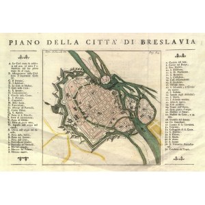 WROCŁAW. City plan; markings on sides; taken from: Storia delle operazioni ...