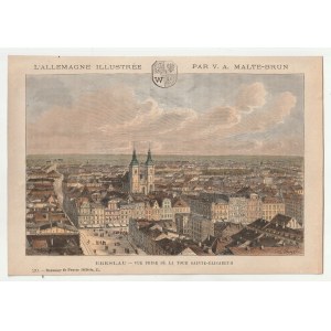 WROCŁAW. Set of three views of the city; all prints: ca. 1880, trees. pcs. ...