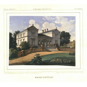ŻUCHLÓW DOLNY (district of Górowski). View of the palace; lettered by Th. Albert, taken from: Die ...