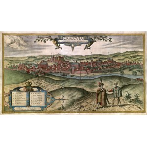 KRAKOV. Panorama města od jihu; převzato z: Civitates Orbis Terrarum, comp. ...