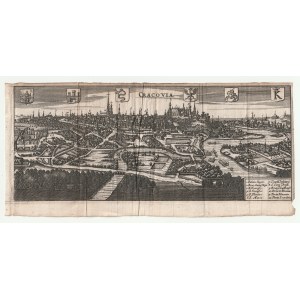 KRAKOW. Panorama of the city; taken from: A. Cellarius, Het Koninckrijck Poolen en toebehoorende ...