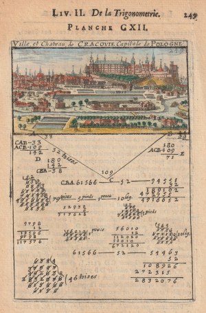 KRAKÓW. Panorama miasta; pochodzi z: A. Manesson Mallet, La Geometrie pratique, …