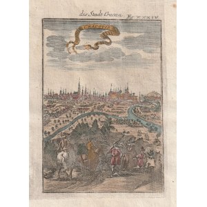 KRAKOV. Panorama města; převzato z: A. Manesson Mallet, Beschreibung des gantzen ...