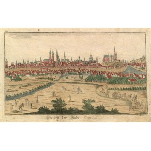 KRAKOV. Panorama města; ryt. A. Sommer (Sonne von Sonnefeld), vydal J. Eder, Vídeň, ....