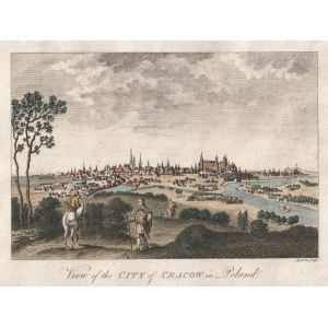 KRAKÓW. Panorama miasta; ryt. S. Sparrow, ok. 1790; miedz. kolor., st. bdb., naprawione …
