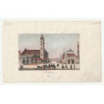 KRAKOV. Trhové námestie so Sukiennicami a radnicou; eng. L. Zechmayer, Viedeň, cca 1835; meď. ...