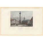 WARSAW. Castle Square with the column of Sigismund III Vasa; drawing and eng. A. Rouargue, print. ...