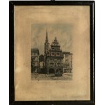 NYSA. House of the City Scales; unten ungelesene Unterschrift; verso Widmung von 1942; Zeitraum ...