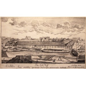 GDAŃSK. sídlo Ash na ostrově Granary; ryt. M. Deisch (1724-1789) podle kresby ...