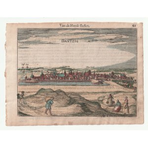 GDAŃSK. panorama of the city from the northwest; a simplified copy of a view of Gdansk ...