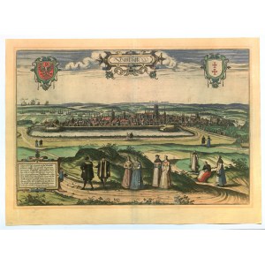 GDAŃSK. Panorama der Stadt vom Grodzisko-Hügel; aus: Civitates Orbis Terrarum ...