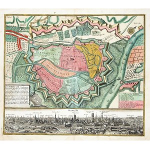 GDENSK. city plan; issued by M. Seutter, Augsburg, c. 1735; one of the more impressive ...