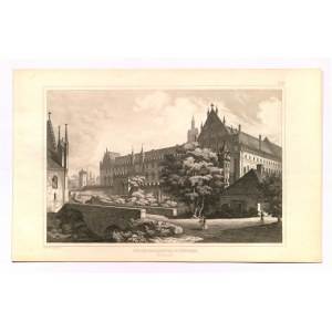 MALBORK; Stredný hrad od severu, 1855; meď. s aquf., b.-b., st. bdb.; rozmery 340x227 ...