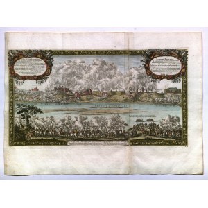 SANDOMIERZ. Obléhání města v roce 1656; podle kresby E. J. Dahlbergha (signováno v kartuši ...