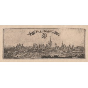 ELBLĄG. Panorama miasta od północnego wschodu; rys. i ryt. J.F. Endersch, przed …
