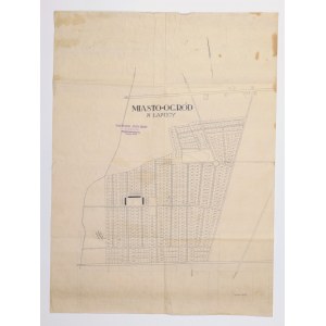 POZNAŃ-ŁAWICA. Plan miasta - ogrodu; przed 1940; pieczęć: Zarząd Rozbudowy „MIASTA …