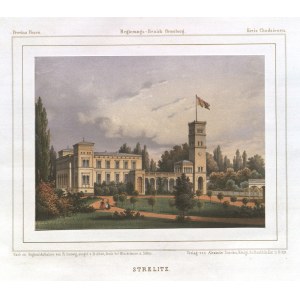 STRZELCE (powiat. chodzieski). View of the palace; drawing by Fr. Hartwig, lettered by Th. Albert, comes ...