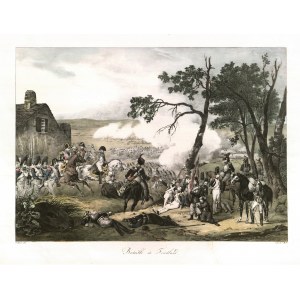 FRYDLAND (Russian: Правдинск). Scene from the battle (June 14, 1807); drawing by V. Adam, lit. by C. Motte, ...