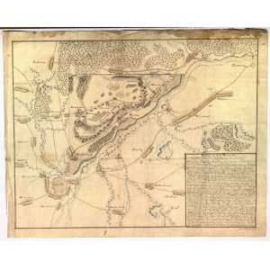 LEGNICA. Manuskriptplan der Schlacht von Legnica (15. August 1760) während des Siebenjährigen Krieges, ...