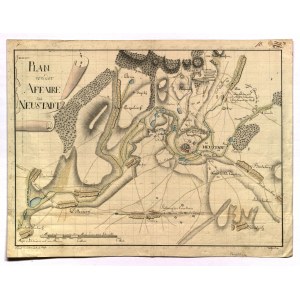 PRUDNIK. Rukopisný plán bitky pri Prudniku; zostavil. Ulfert, Nysa 10 XI 1795; ...