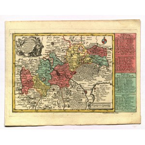 BRZEG. Mapa Księstwa Brzeskiego; ryt. G.F. Lotter, pochodzi z: Atlas Minor [...], …