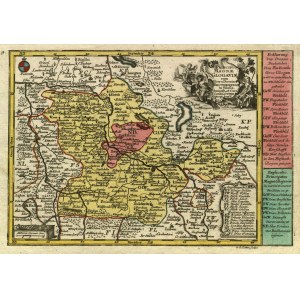GŁOGÓW: Mapa knížectví Głogów; ryt. G.F. Lotter, převzato z: Atlas Minor [...], ...
