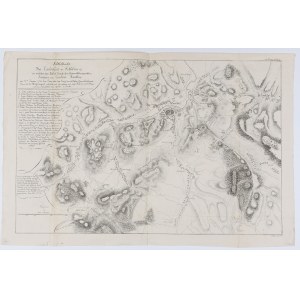 KAMIENNA GÓRA. Presná mapa oblasti Kamiennej Góry v čase bitky 23. VI. 1760; zostavená. ...