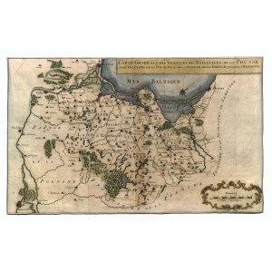 LITHUANIA, WARMIA, PRUSSIA. Map of Prussia - marked Oberland (or Upper Prussia), Warmia, ...