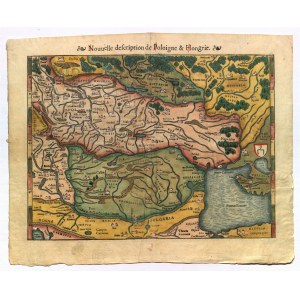 POLEN (in der Ersten Republik KORONA genannt), UNGARN. Karte der polnischen und ungarischen Länder; datiert ...