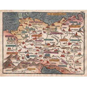 POLSKO (za první republiky zvané KORONA). Mapa západní části polských zemí a německých zemí; ...