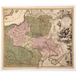 POĽSKO (za prvej republiky nazývané KORONA), VEĽKÉ KNIEŽA LITOVSKÉ. Mapa Poľska a Litvy; komp. ...