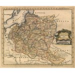 POLSKO (za první republiky zvané KORONA), VELKÝ KNÍŽEC LITVY. Mapa polských a litevských zemí, ...