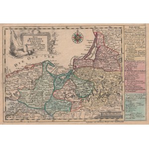 POMORANSKO, PRUSKO. Mapa Gdanského Pomoranska a Východného Pruska; zostavil. J.M. Probst, ...