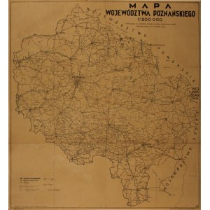 POZNAŃ. Map of the Poznań Province; compiled by. Zaklady Karto- i Planograficzane, ...