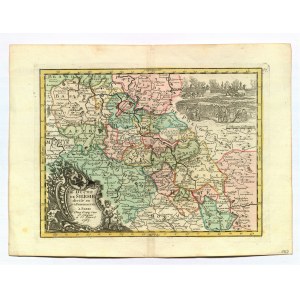 SLĄSK. Mapa Sliezska; vyryl a vydal G. L. Le Rouge (asi 1712 - asi 1790), Paríž 1767; v ...
